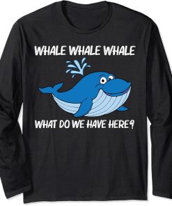 Funny Whale Art For Men Women Orca Narwhal Blue Whales Long Sleeve T-Shirt