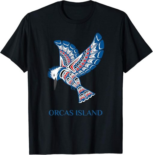 Orcas Island Washington Kingfisher Native American Bird Gift T-Shirt