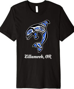 Blue Native American Tillamook OR Tribal Orca Killer Whale Premium T-Shirt