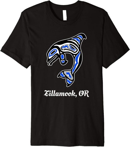 Blue Native American Tillamook OR Tribal Orca Killer Whale Premium T-Shirt